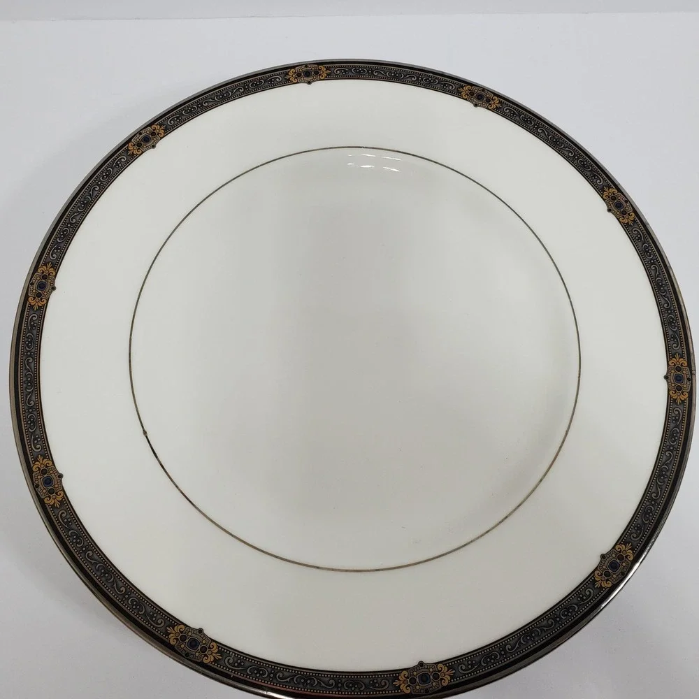 Lenox Vintage Jewel Dinner Plates 10.75in White  Millennium Edition